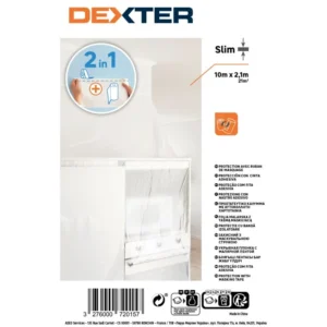 Folie protectie Dexter pentru zugravit, din plastic, 10 x 2.1 m, 7 microni